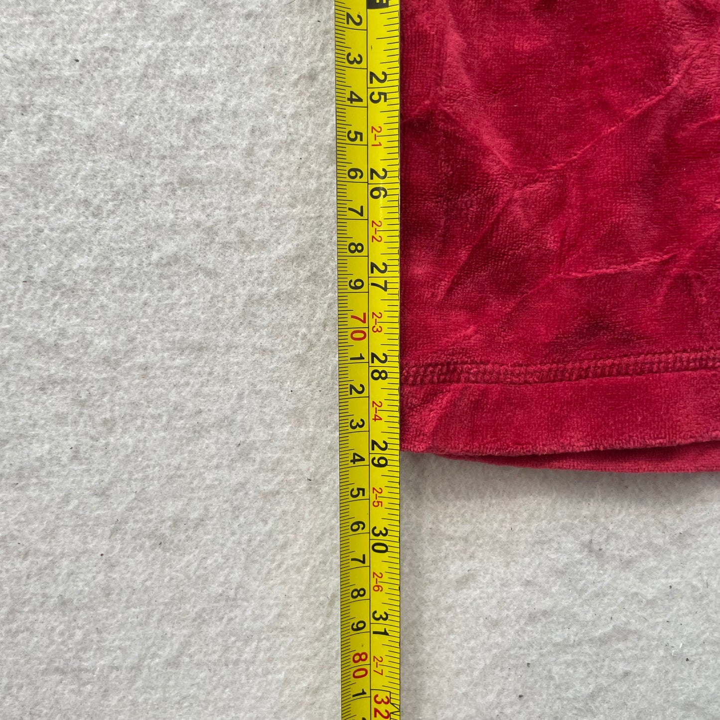 Vintage Juicy Couture Women's Red Velour Tracksuit Set Hoodie & Pant Size L