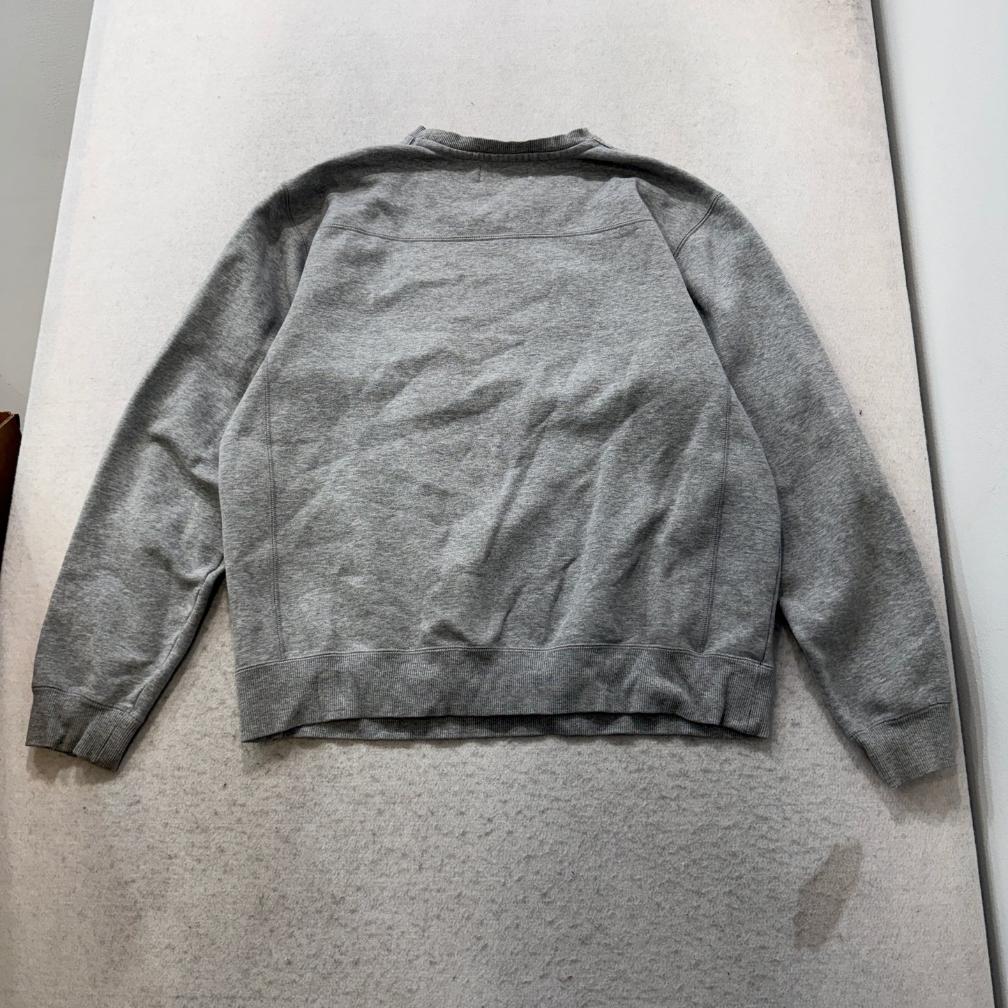 Adidas Mens Grey Pullover Crewneck Sweatshirt Embroidered Trefoil Classic Size L