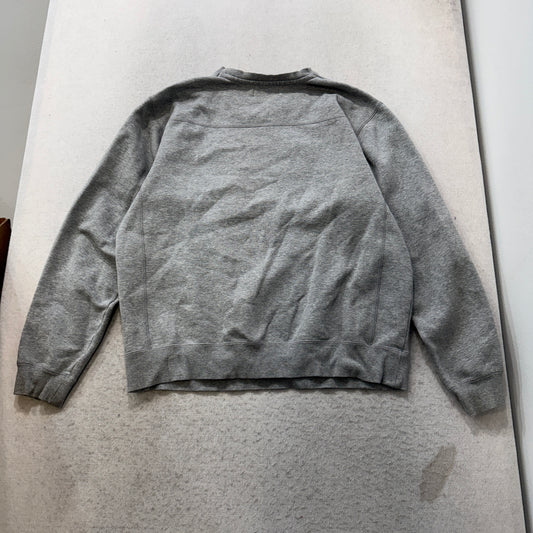 Adidas Mens Grey Pullover Crewneck Sweatshirt Embroidered Trefoil Classic Size L