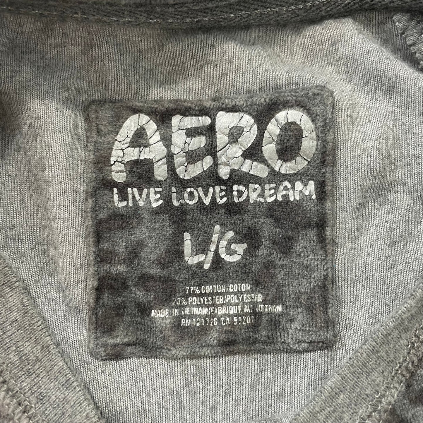 Aéropostale Womens Gray Leopard Print Velour Pullover Top Kangaroo Pocket Size L