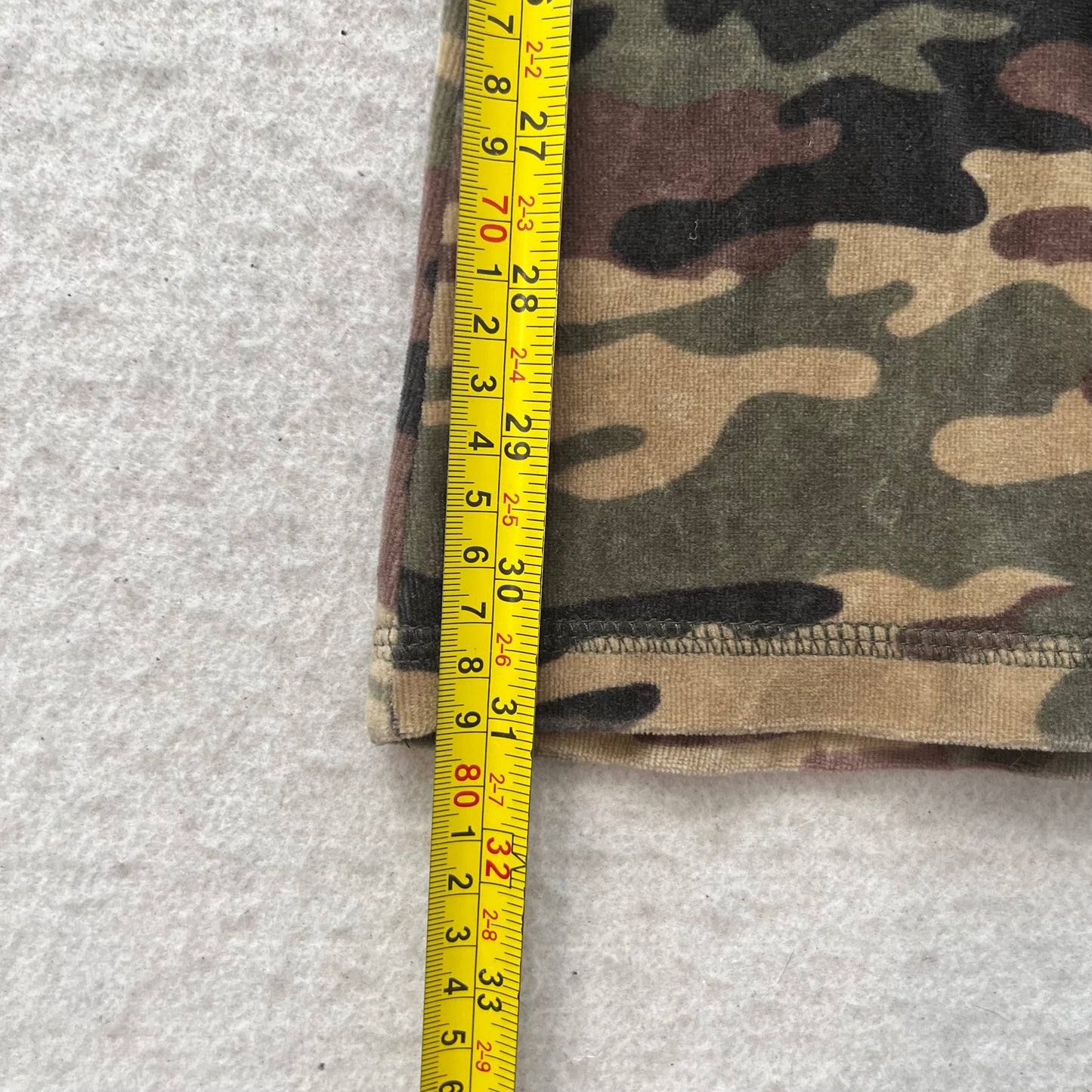 Vintage Juicy Couture Women's Camo Print Velour Flared Track Pant Pockets Size S