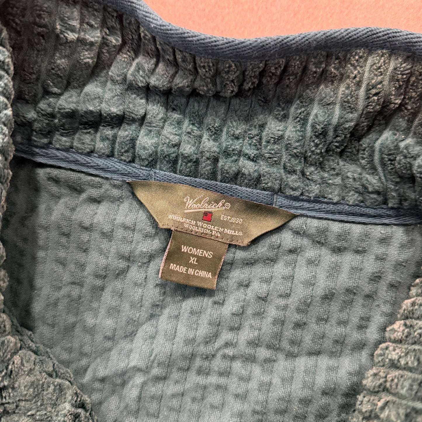 Woolrich Women’s Dark Teal Corduroy Quilted Full Zip Vest Size XL