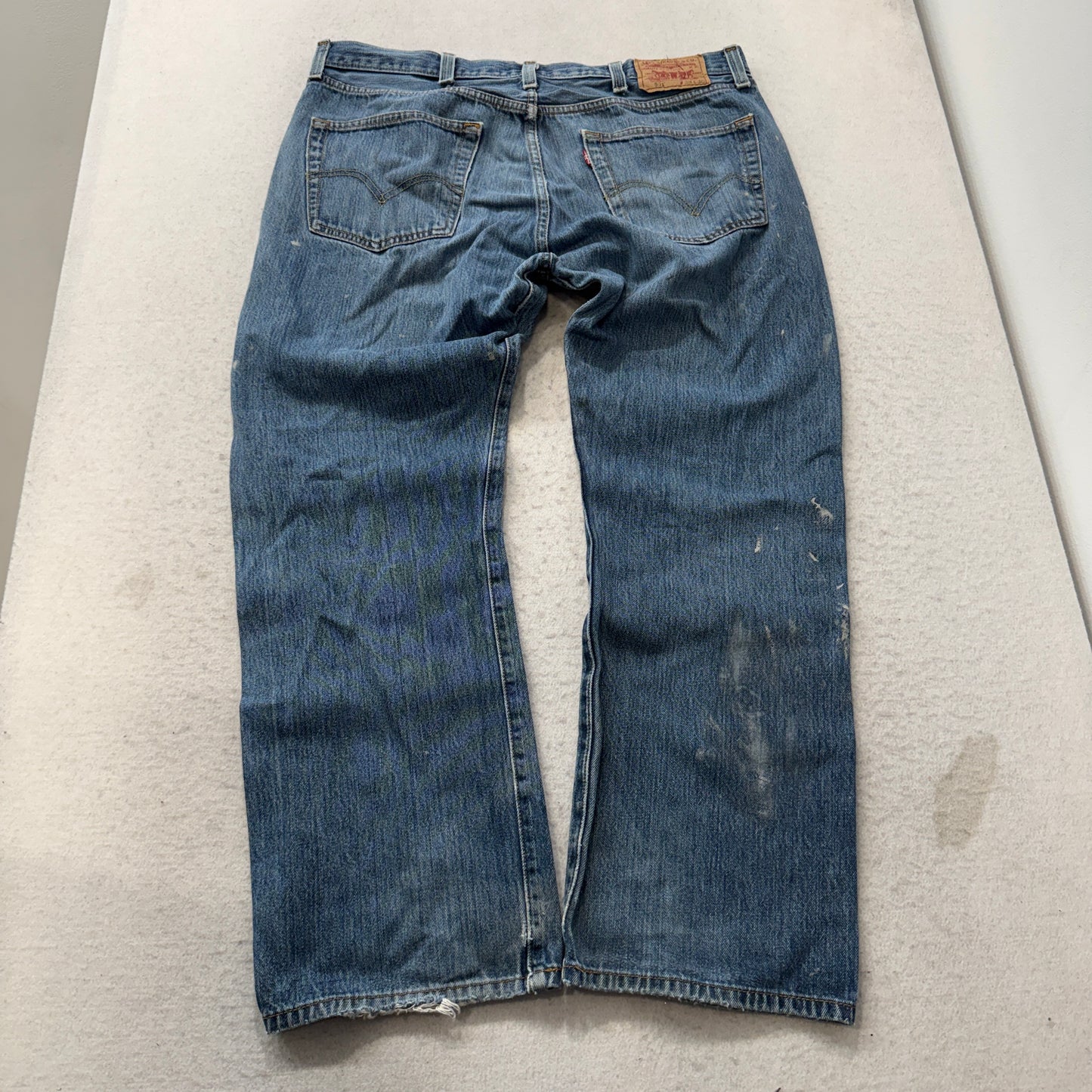 Vintage Levi's 501 Men's Blue Denim Jeans Wide Leg Zip-Fly Distressed Size 38x30