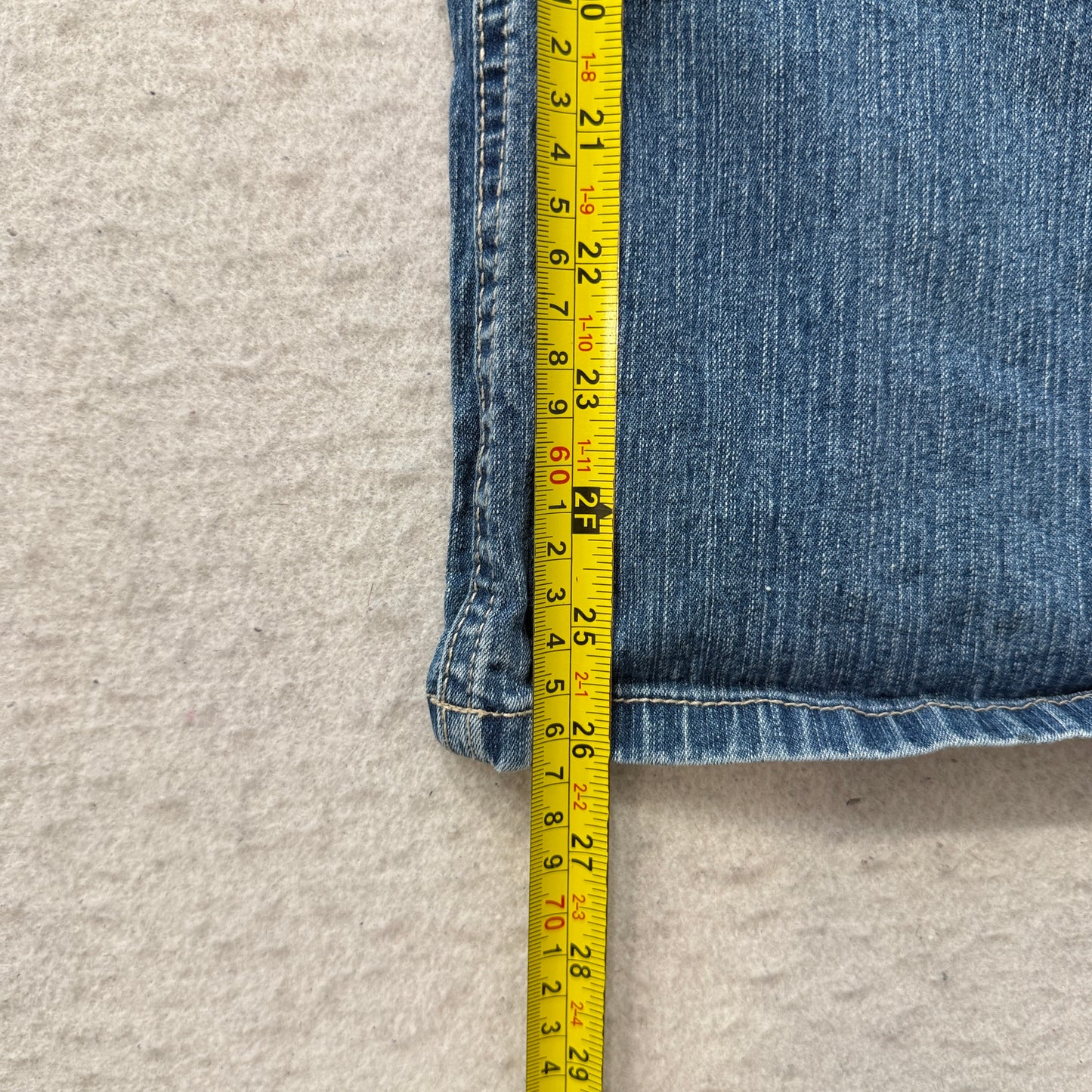 Circo Girls Blue Flared Denim Jeans Medium Wash Zip-Fly Rhinestone Y2K Size 12