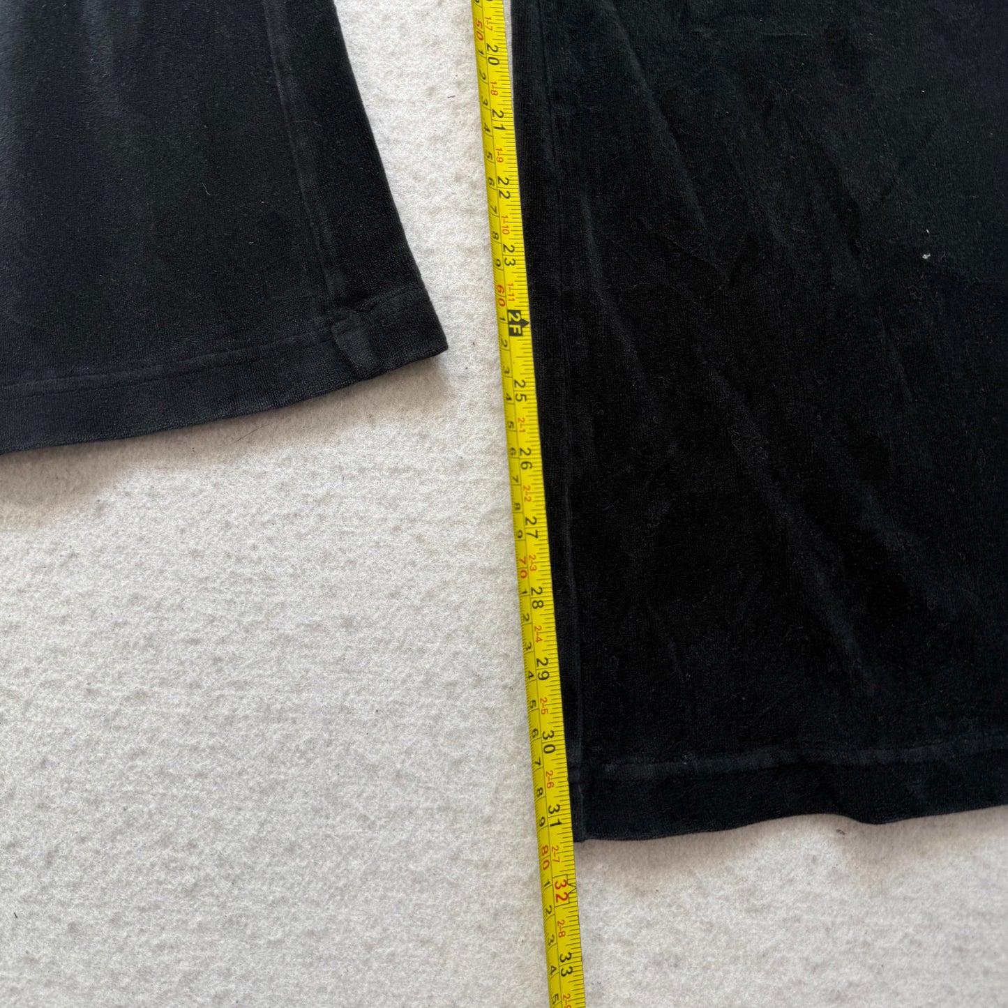 Vintage Juicy Couture Women's Black Velour Flared Track Pants Dog Logo Size L