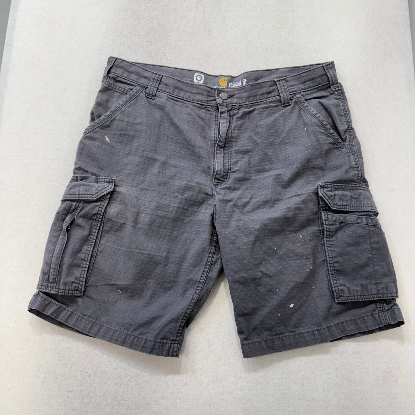 Carhartt Force Gray Ripstop Tappen Cargo Shorts Workwear Relaxed Fit Size 40