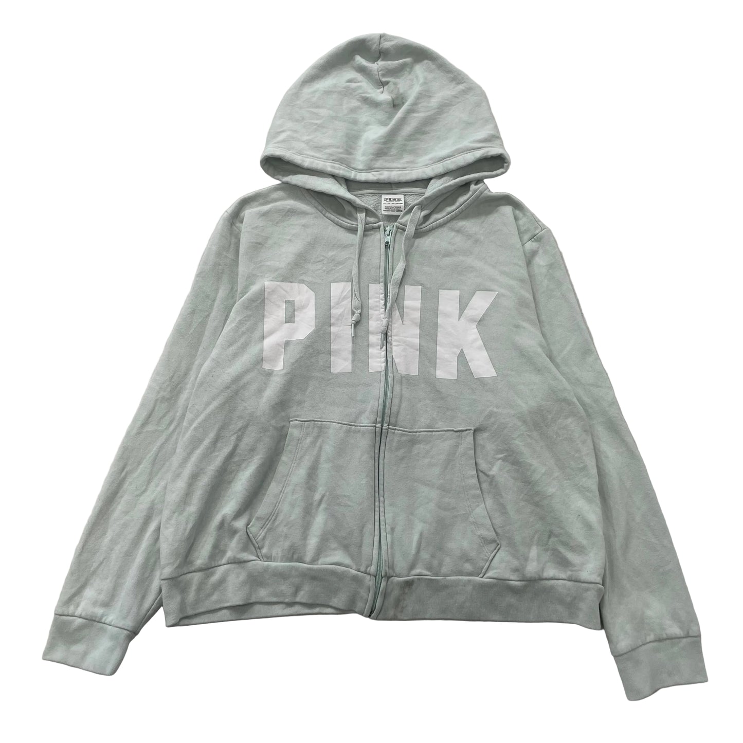 PINK by Victoria's Secret Women's Pastel Green Zip Up Hoodie Loungewear Size 2XL