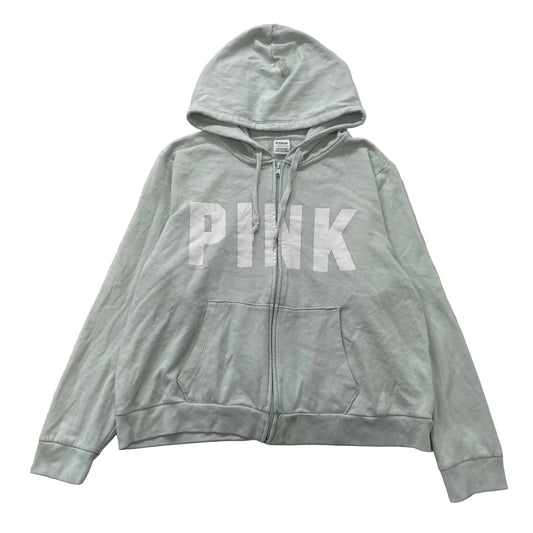 PINK by Victoria's Secret Women's Pastel Green Zip Up Hoodie Loungewear Size 2XL
