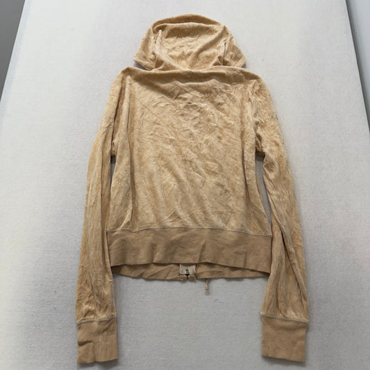 Bebe rhinestone sand velour zip hoodie jacket size L