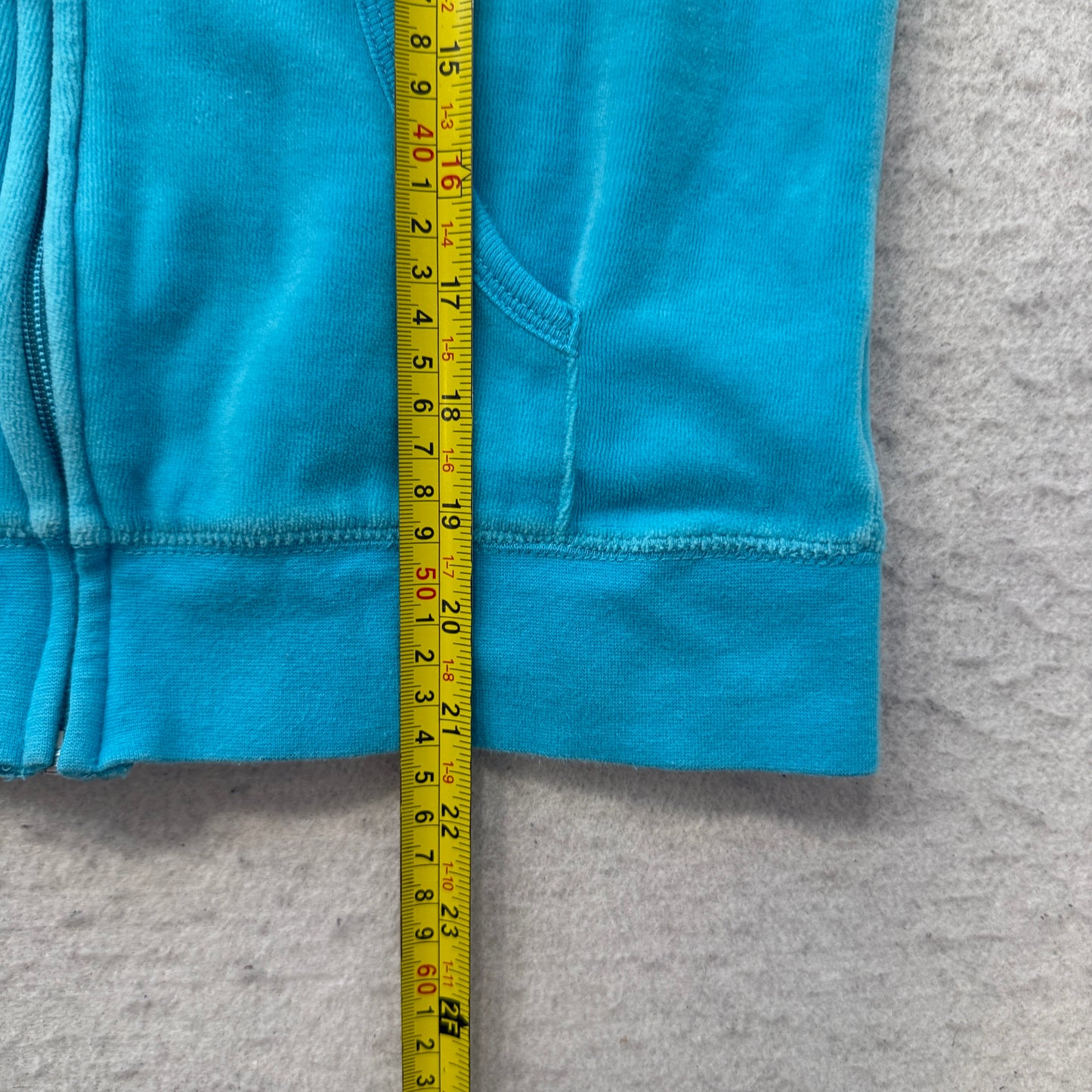 Vintage Juicy Couture Scottie Dogs Women's Cyan Velour Zip-Up Hoodie Logo Size S