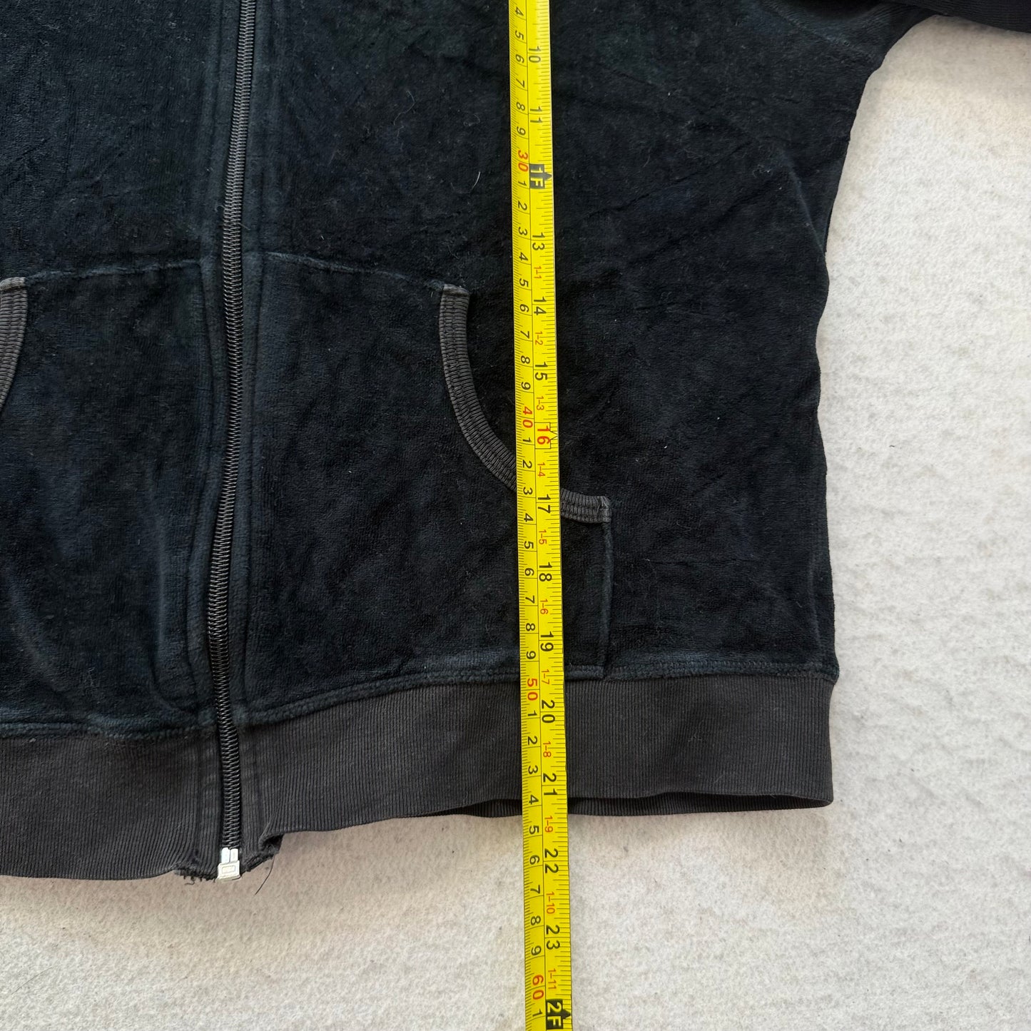 Vintage Juicy Couture Scottie Dogs Women's Black Velour Full Zip Hoodie Size L