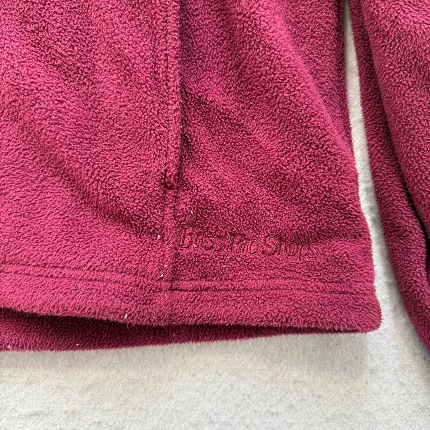 Bass Pro Shops Women's Burgundy Fleece Full Zip Jacket Mock Neck Outdoor Size M