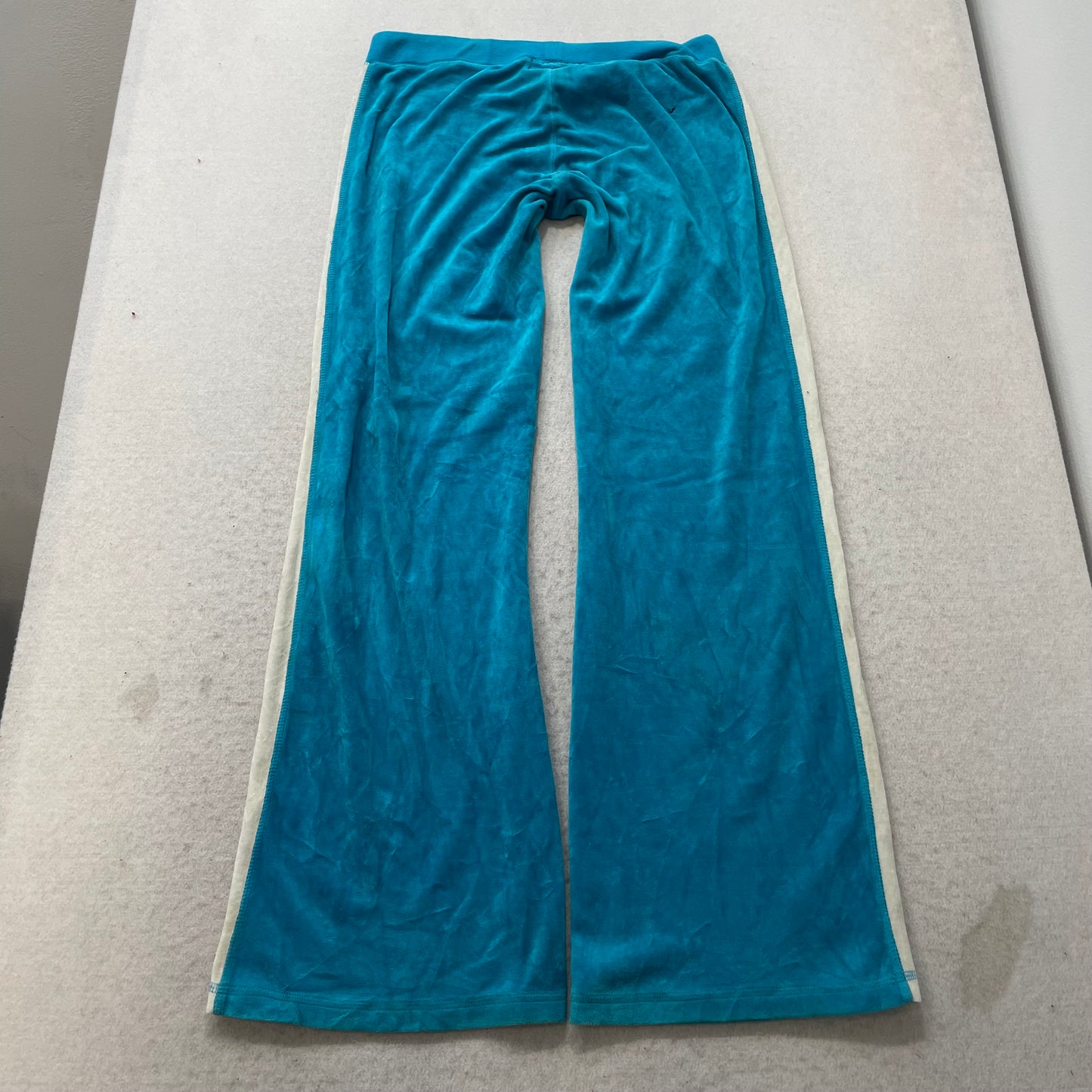 2003 Vintage Juicy Couture Ultra Women Turquoise Velour Flared Track Pant Size L