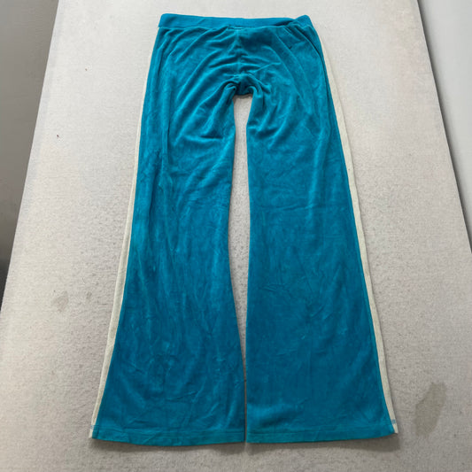 2003 Vintage Juicy Couture Ultra Women Turquoise Velour Flared Track Pant Size L