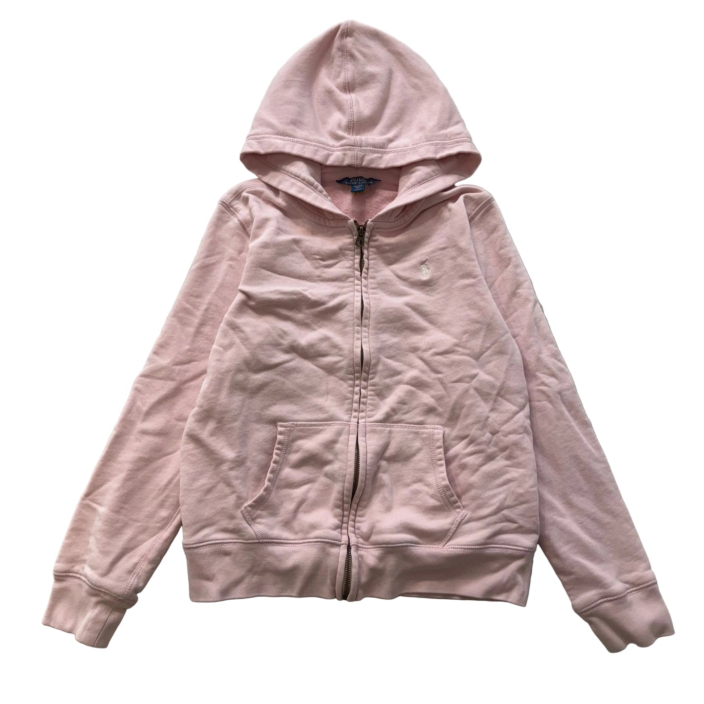 Polo Ralph Lauren Women's Pastel Pink Full-Zip Hoodie Long Sleeve Pocket Size XL