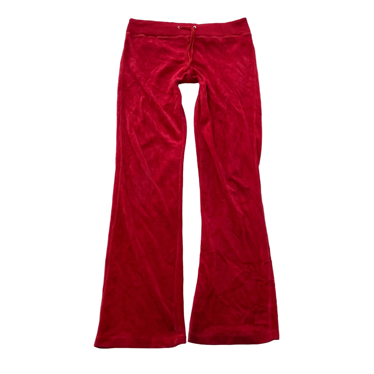 Juicy Couture Women's Red Velour Flared Track Pant Drawstring Loungewear Size M