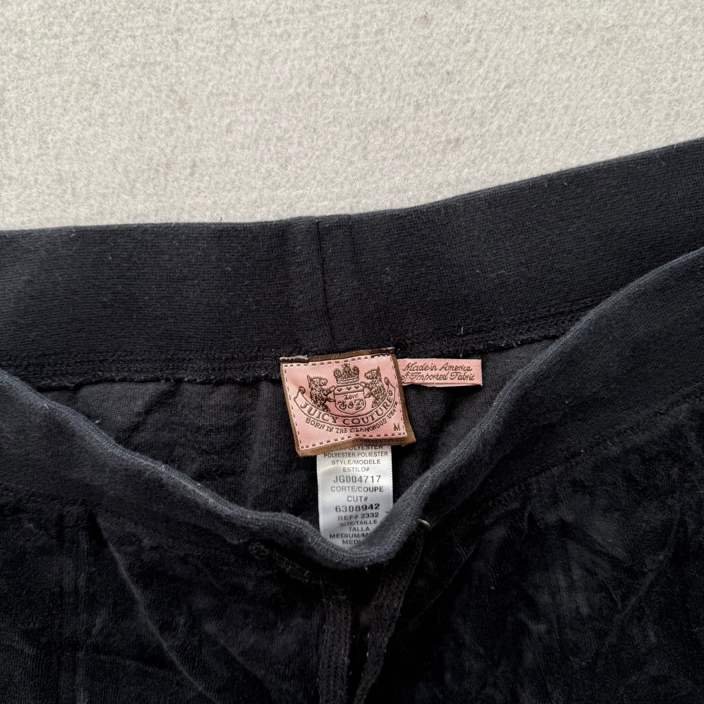 Juicy Couture Women's Black Velour Tracksuit Set Y2k Hoodie & Flared Pant Size M