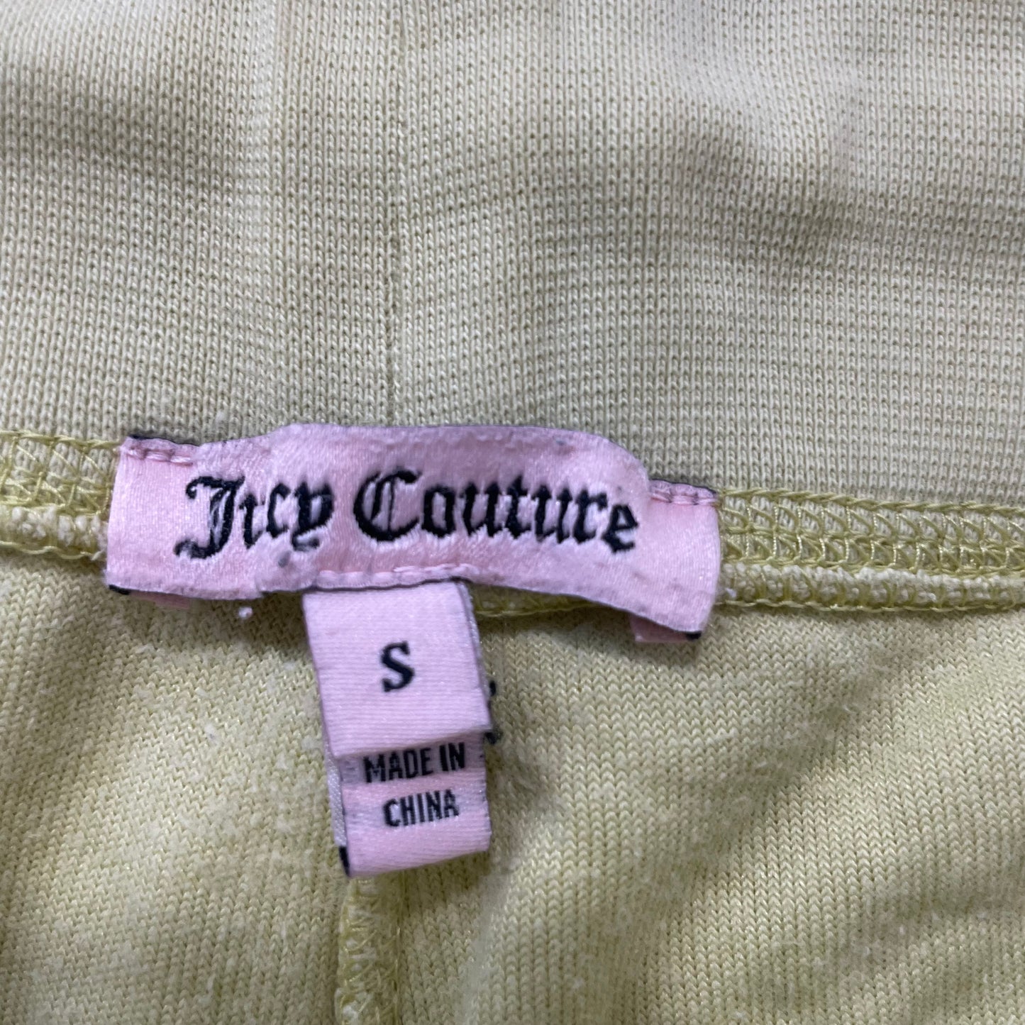 Juicy Couture Women's Yellow Velour Flared Leg Track Pants Loungewear Size S