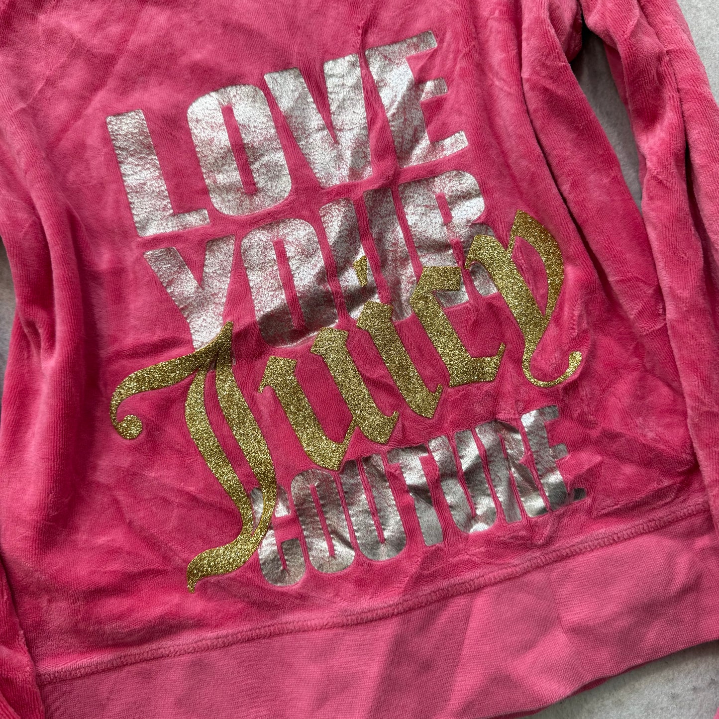 Juicy Couture “Love Your Juicy Couture” Women's Dragonfruit Zip Up Hoodie Size L