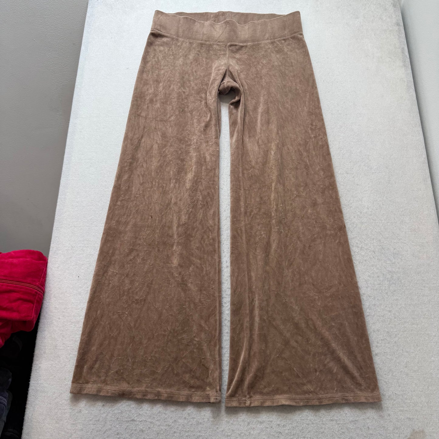 Vtg Juicy Couture Women's Camel Velour Tracksuit Set Track Jacket & Pant Size L