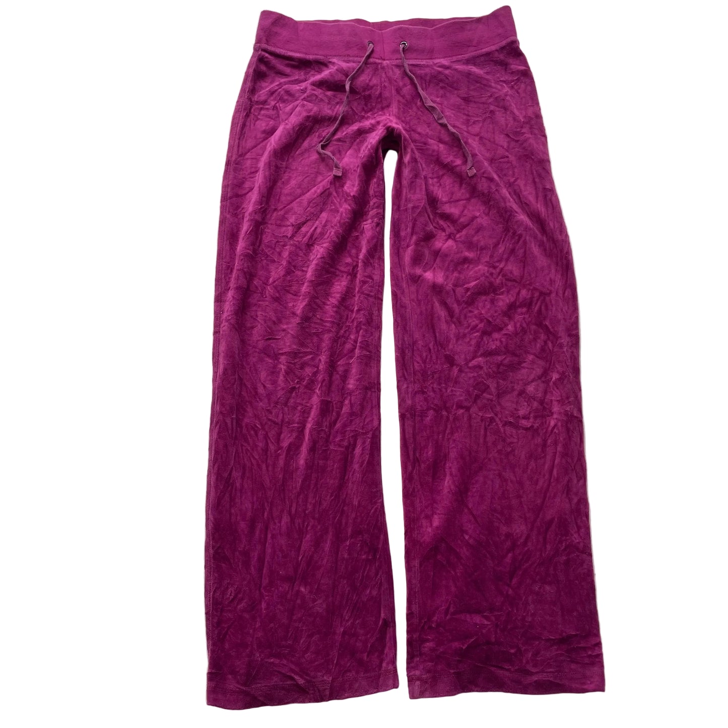 Juicy Couture Women's Dark Fuchsia Velour Flared Track Pant Low Rise Y2K Size M