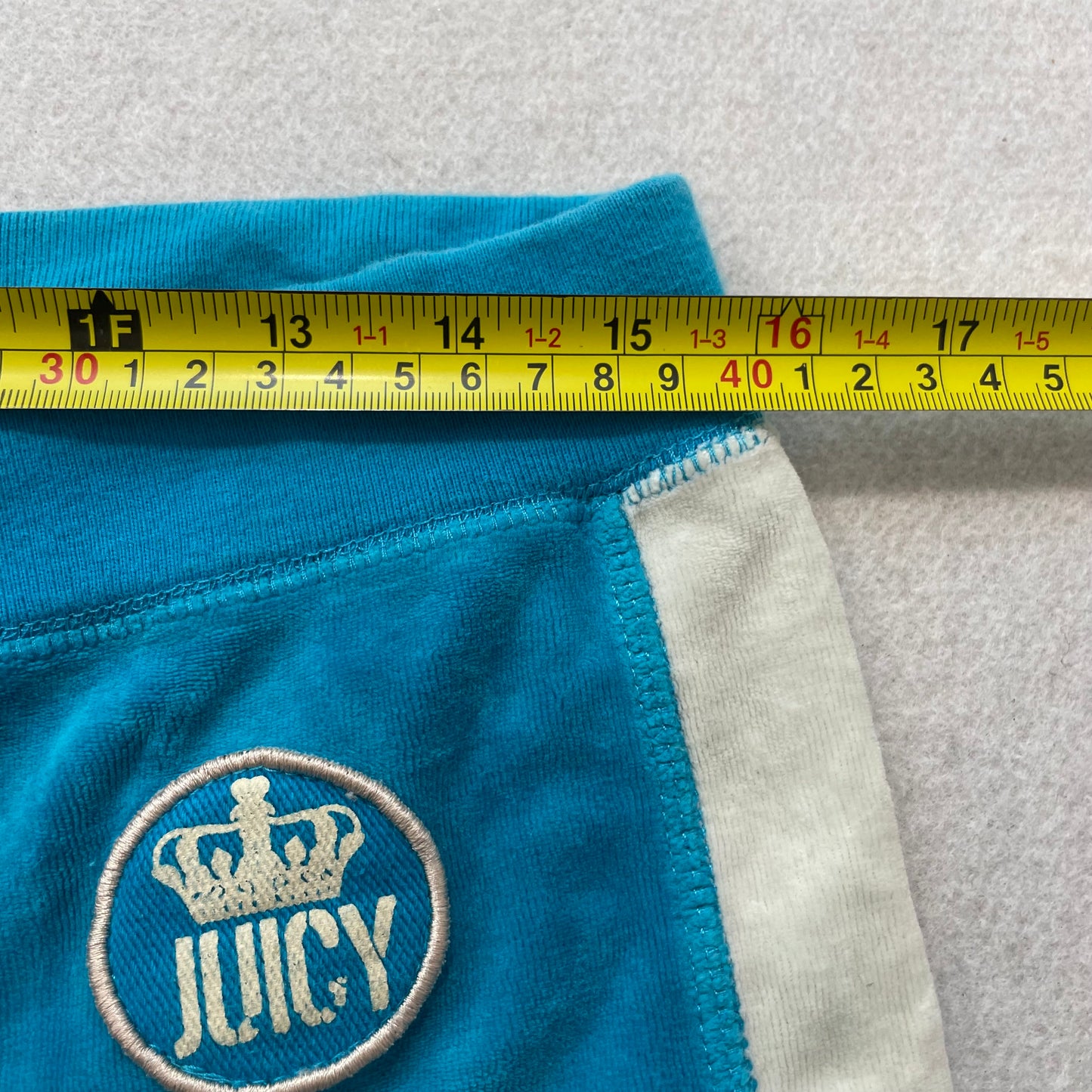 2003 Vintage Juicy Couture Ultra Women Turquoise Velour Flared Track Pant Size L