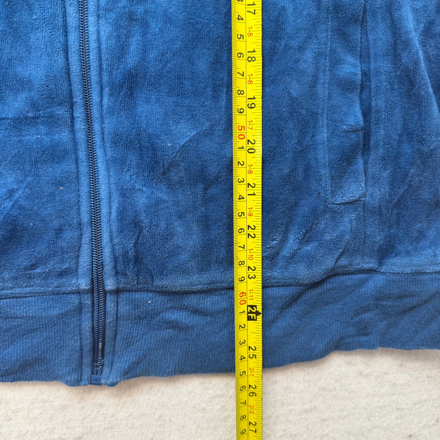 Juicy Couture Women's Blue Velour Full Zip Track Jacket Loungewear Y2k Size XL