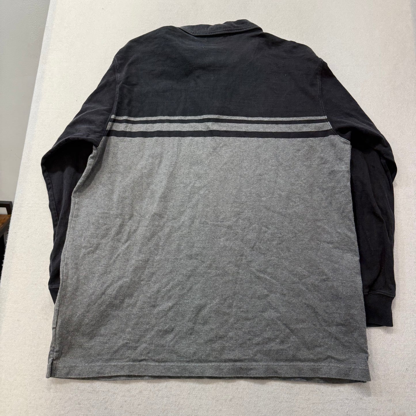 Vintage Polo Jeans Co. Ralph Lauren Men Black Gray Quarter-Zip Sweatshirt Size L