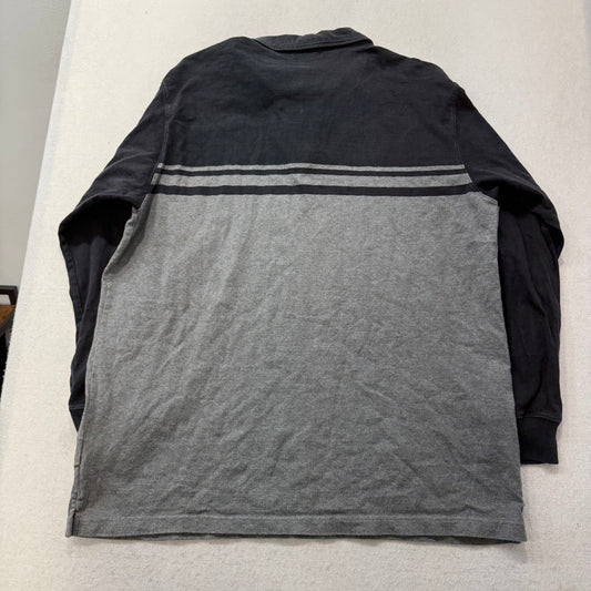 Vintage Polo Jeans Co. Ralph Lauren Men Black Gray Quarter-Zip Sweatshirt Size L