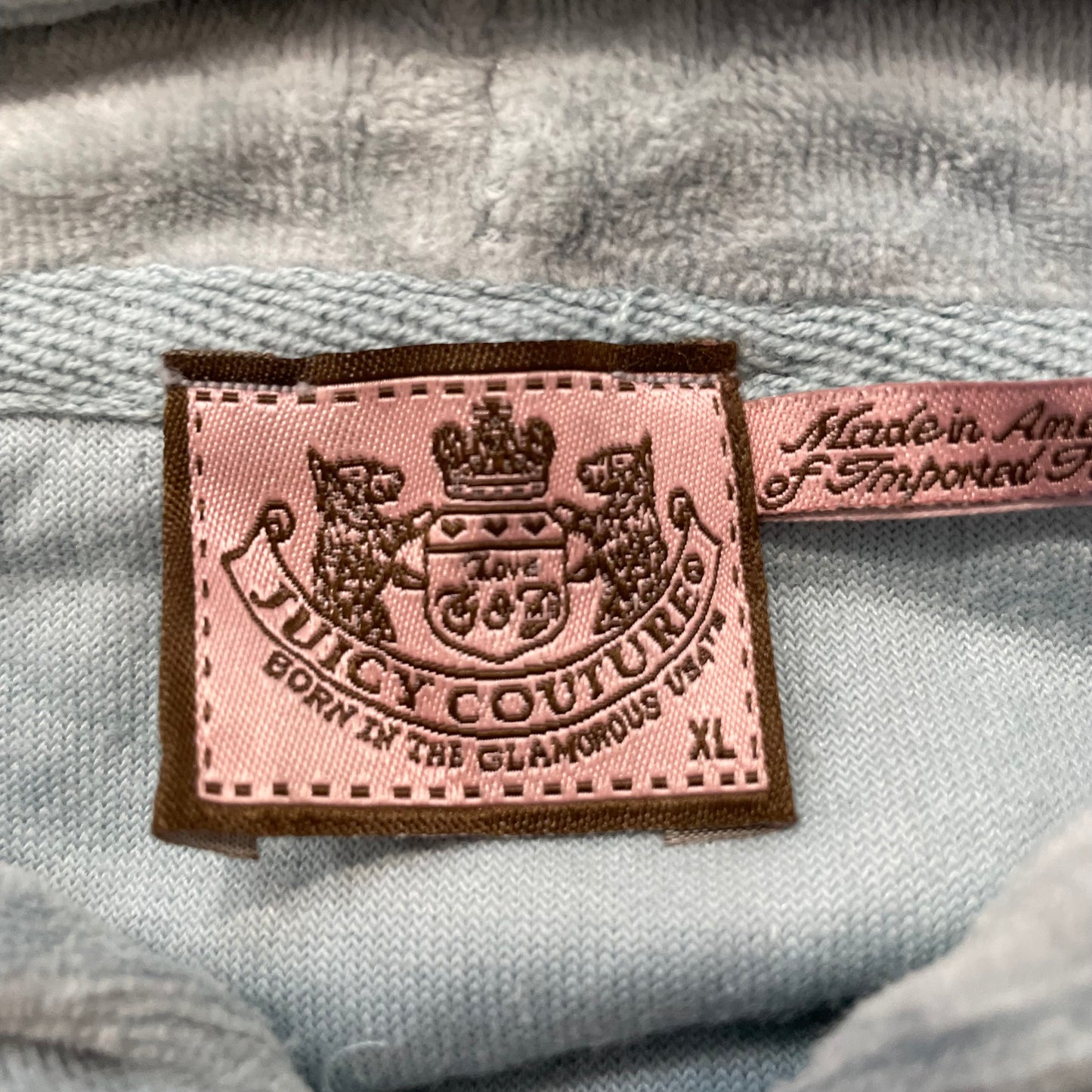 Juicy Couture Women's Mint Velour Full Zip Hoodie Pockets Drawstring Y2k Size XL