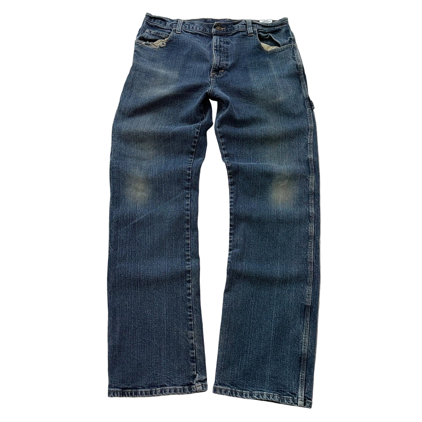 Genuine Dickies Men's Blue Straight Fit Carpenter Denim Jeans Pockets Size 34x34