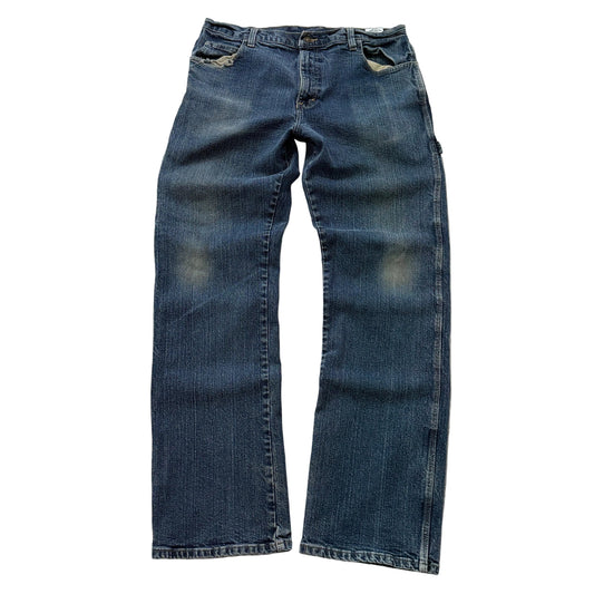 Genuine Dickies Men's Blue Straight Fit Carpenter Denim Jeans Pockets Size 34x34