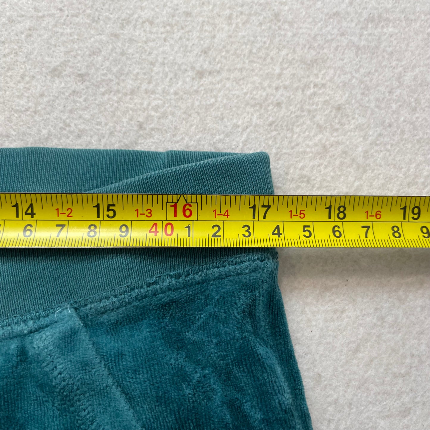 Juicy Couture Women Deep Teal Velour Flared Track Pant Flap Pocket Casual Size M