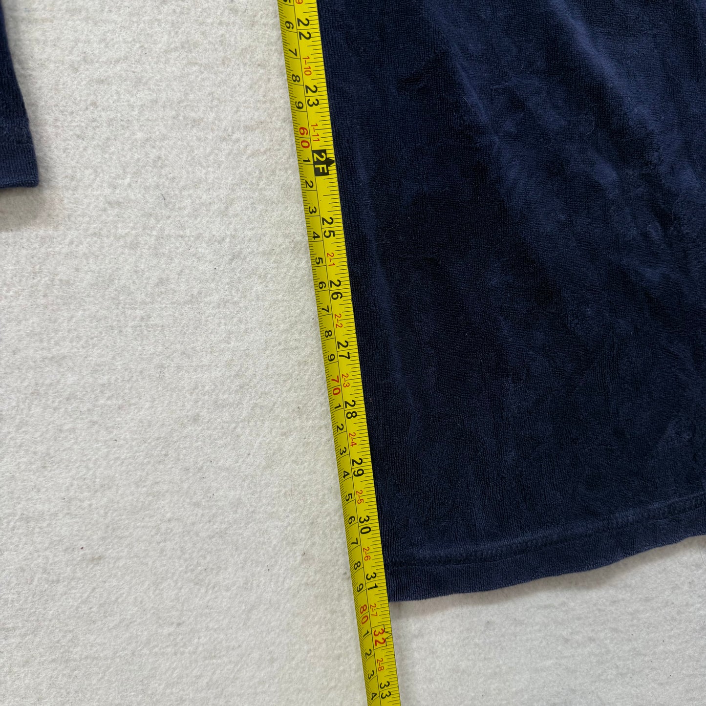 Vintage Juicy Couture Women Navy Velour Flare Track Pant Back Flap Pocket Size L