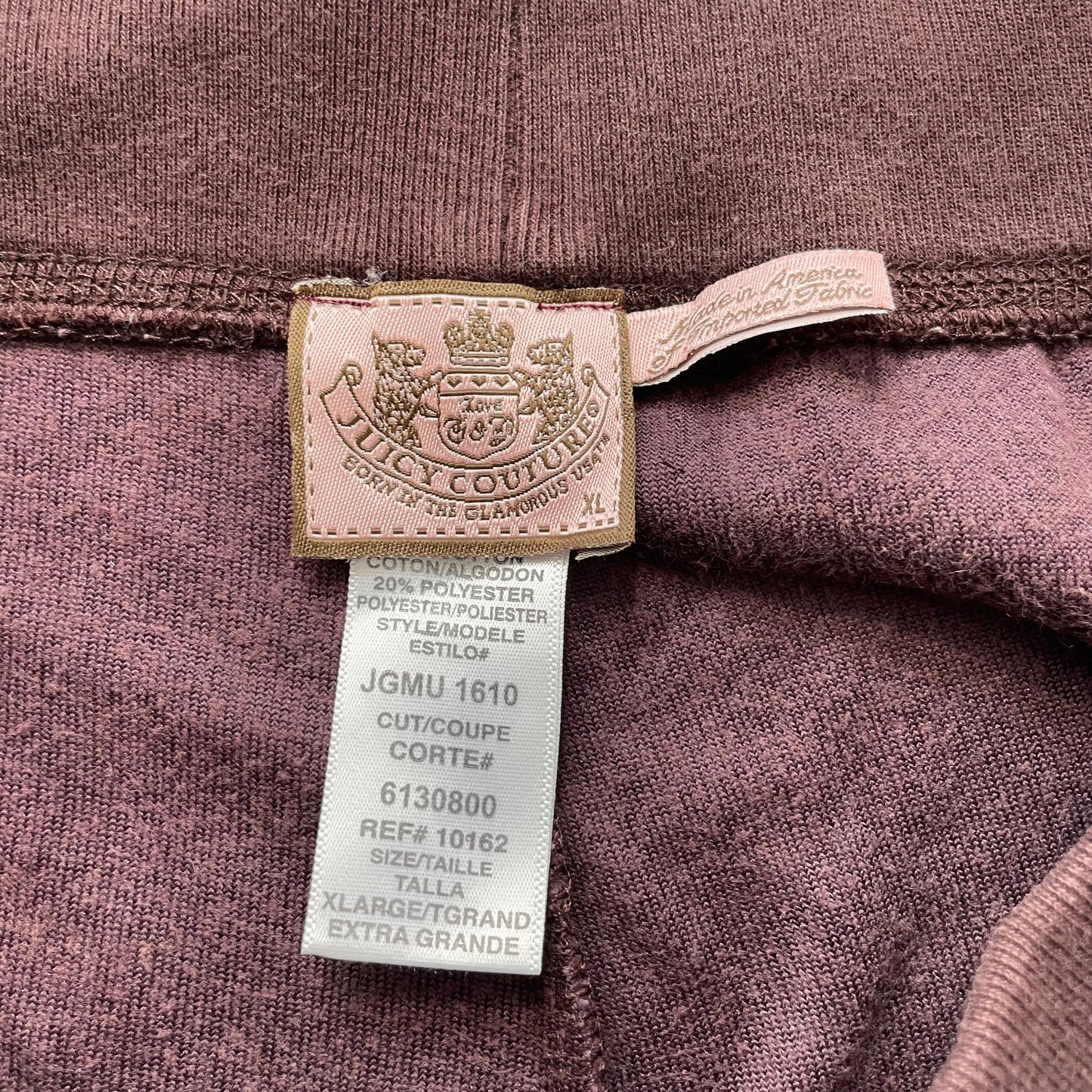 Juicy Couture Women's Burgundy Velour Wide Leg Track Pants Loungewear Size XL