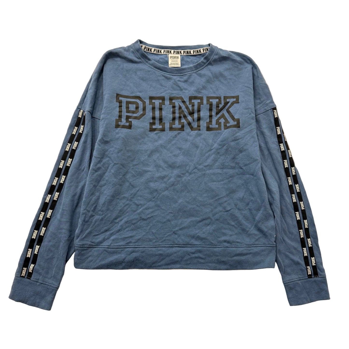 Victoria's Secret PINK Women's Blue Pullover Jumper Sweatshirt Crew Neck Size S