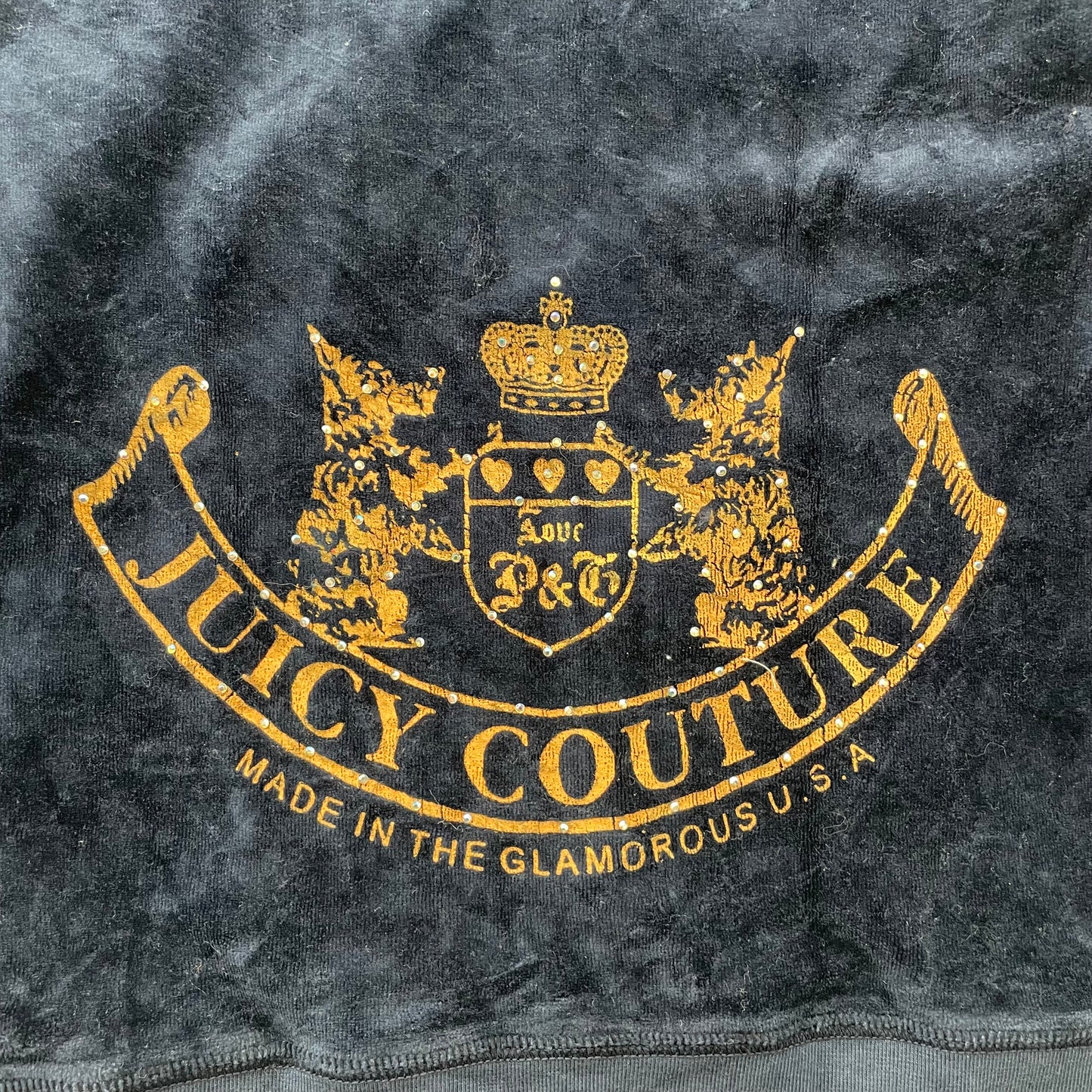 Vintage Juicy Couture Women Navy Velour Tracksuit Set Track Jacket & Pant Size S