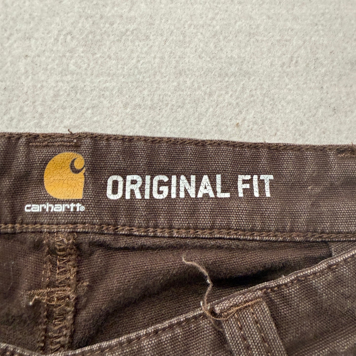 Carhartt Original Fit Men's Dark Brown Canvas Double Knee Pants Utility Size W30