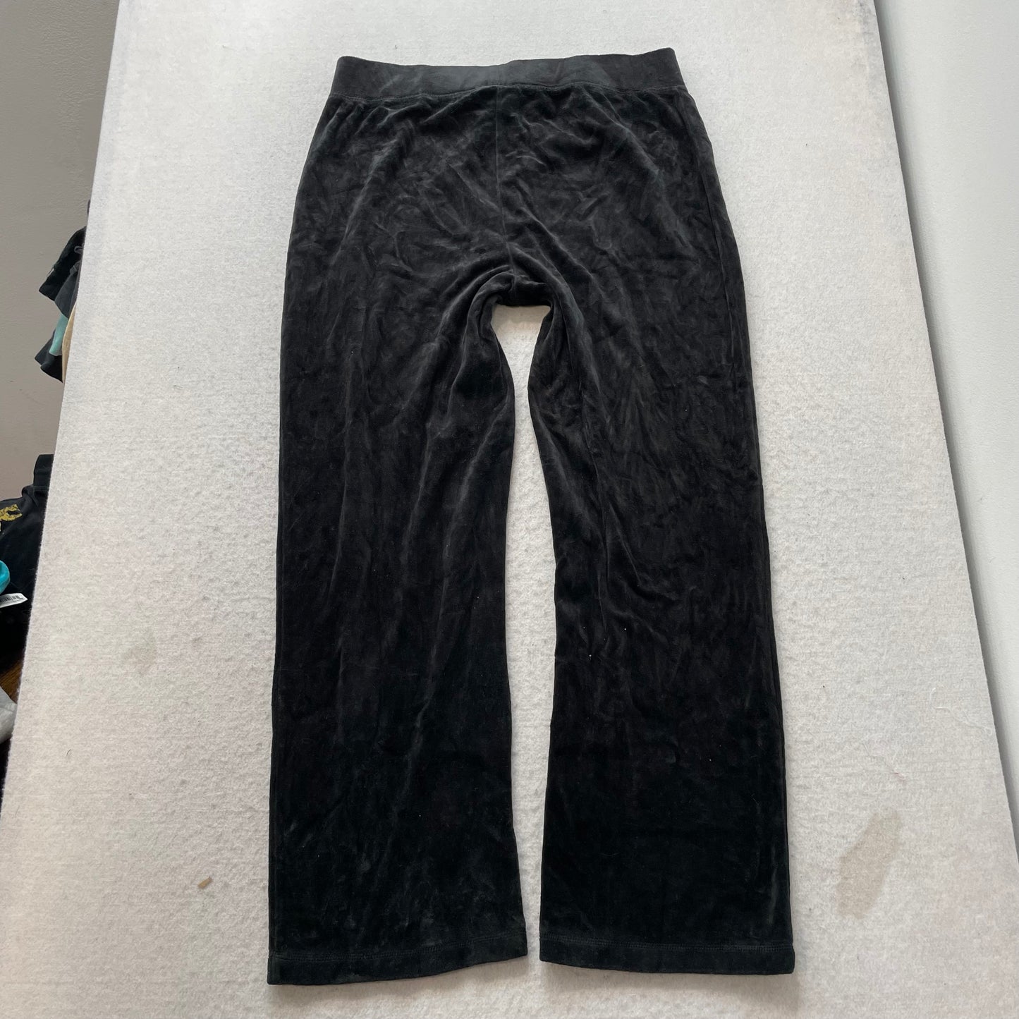 Vintage Juicy Couture Womens Charcoal Velour Flared Track Pant Drawstring Size L