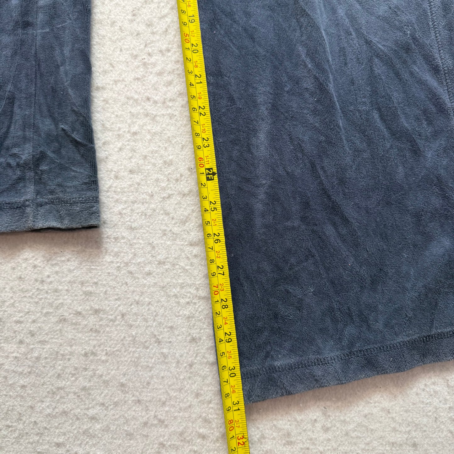 Vintage Juicy Couture Women's Navy Blue Velour Flared Leg Track Pant Logo Size S