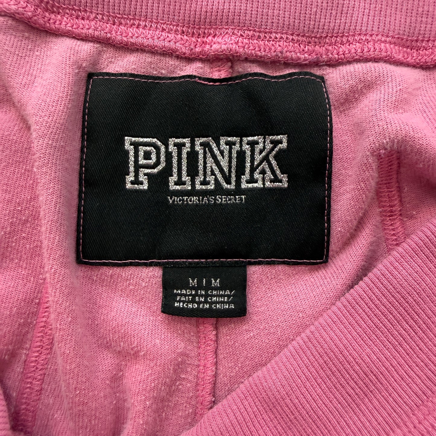 Victoria's Secret PINK Womens Pink Velour Flared Track Pants Rhinestone Size M