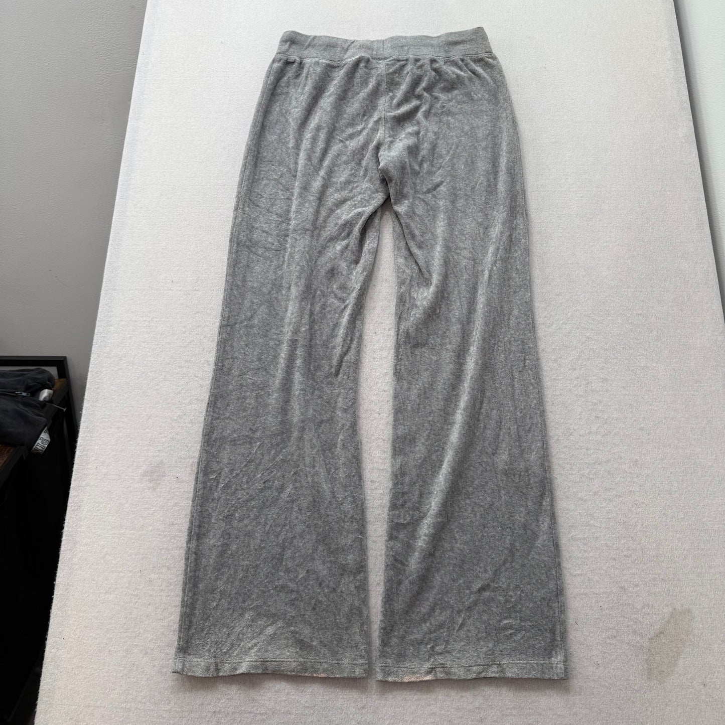 Vintage Juicy Couture Women's Heather Gray Velour Flare Track Pant Preppy Size S