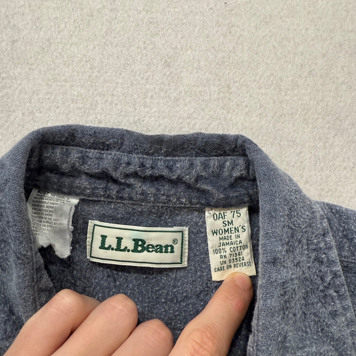 L.L.Bean Women's Slate Gray Cotton Button-Down Floral Shirt Long Sleeves Size S