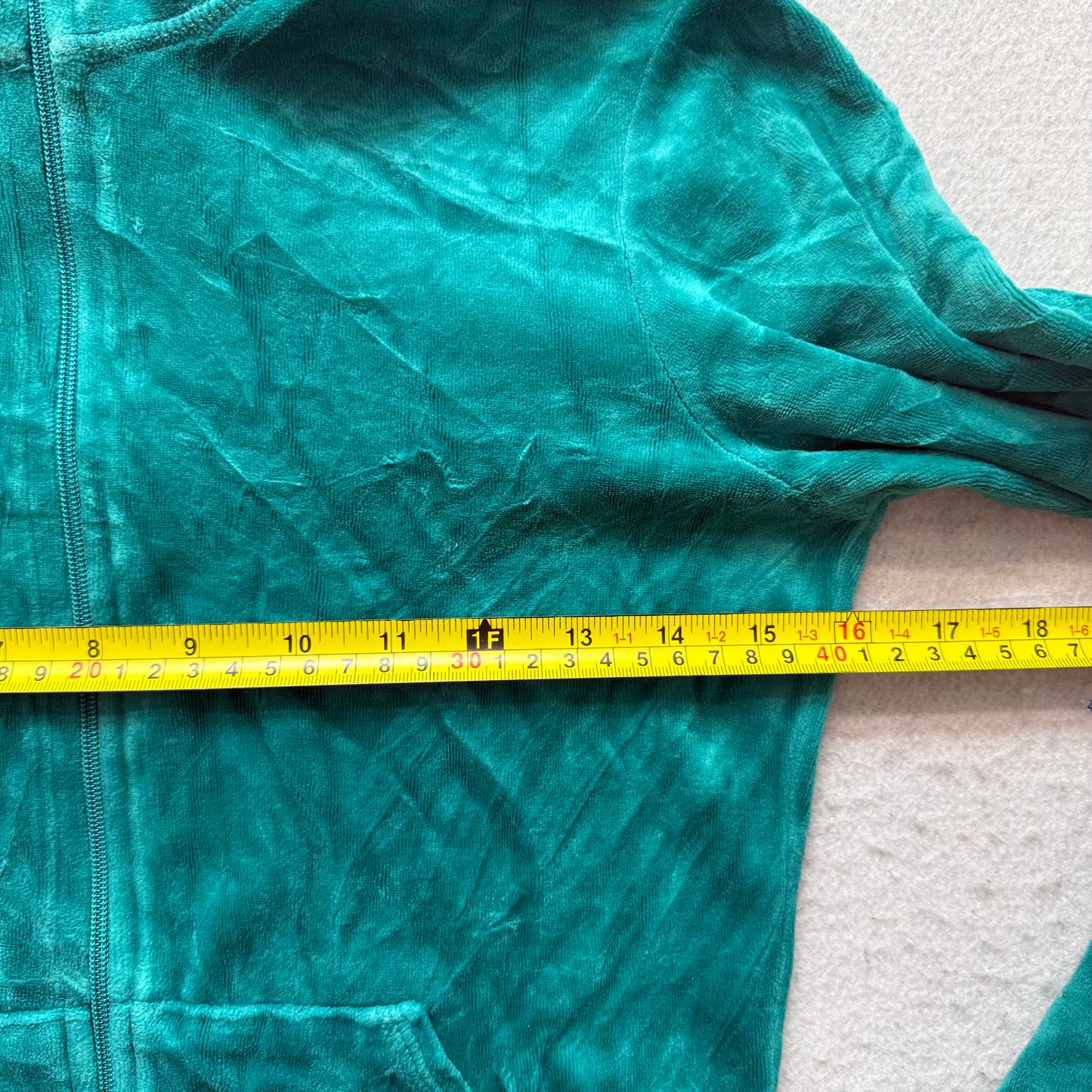 Vintage Juicy Couture Scottie Dogs Womens Teal Velour Zip-Up Track Jacket Size S