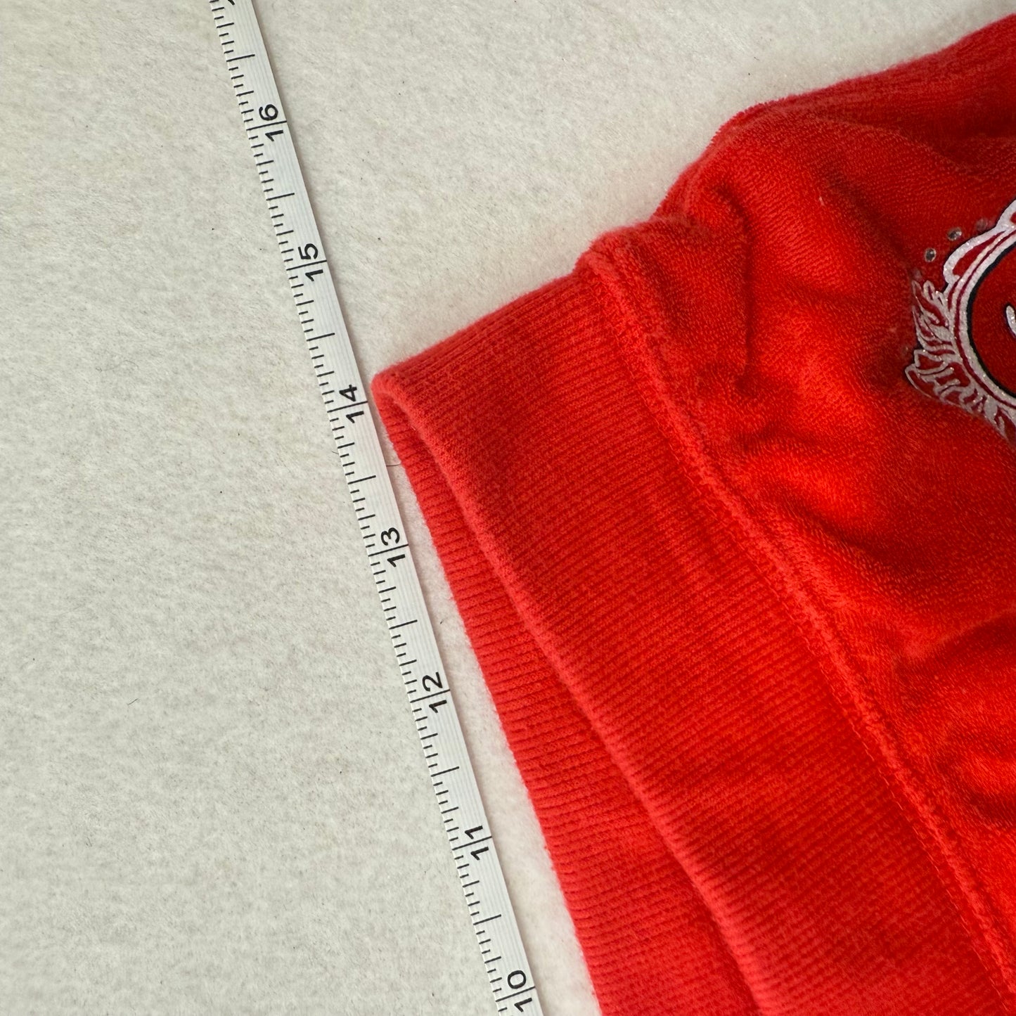 Vintage Juicy Couture rhinestone red terry cloth capris pants size M