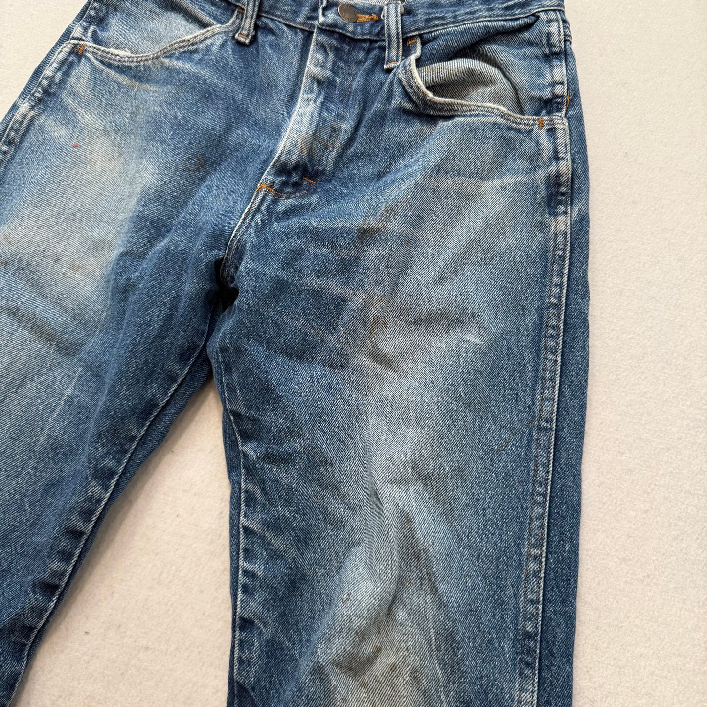 Wrangler Rustler Men's Blue Denim Straight Leg Jeans Workwear Zip-Fly Size 30x30