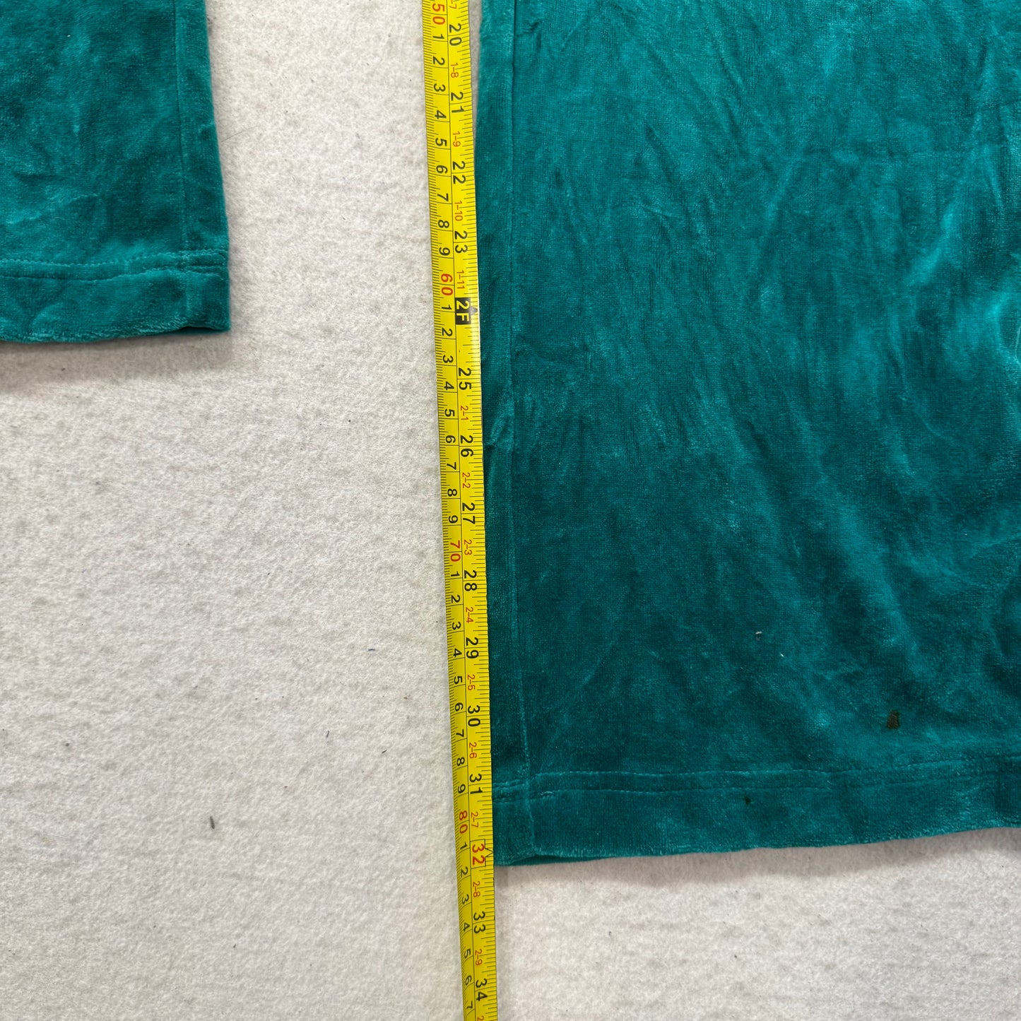 Juicy Couture Women Dark Cyan Velour Flare Track Pant Drawstring Classic Size XL