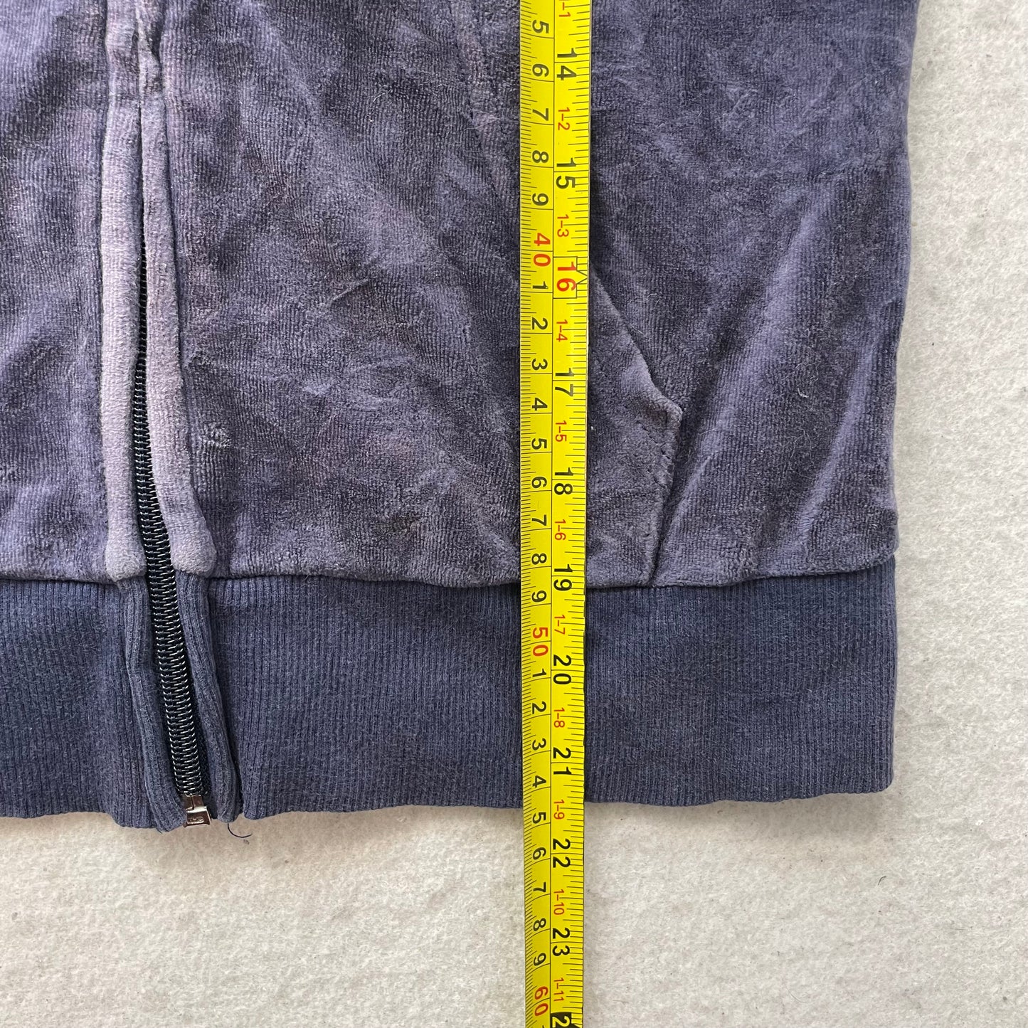 Vintage Juicy Couture Womens Navy Blue Velour Tracksuit Set Hoodie & Pant Size S