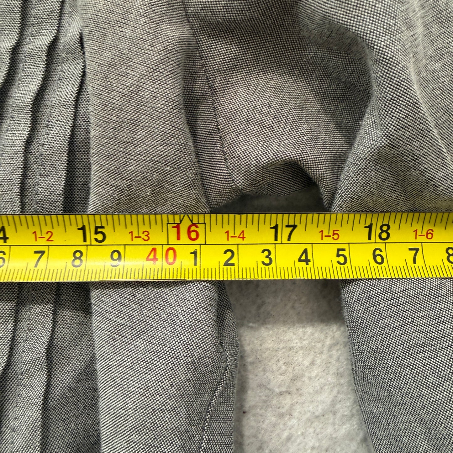 Voice Women's Gray Cotton Blend Tunic Top High Low Tie Pintuck Button Front - M