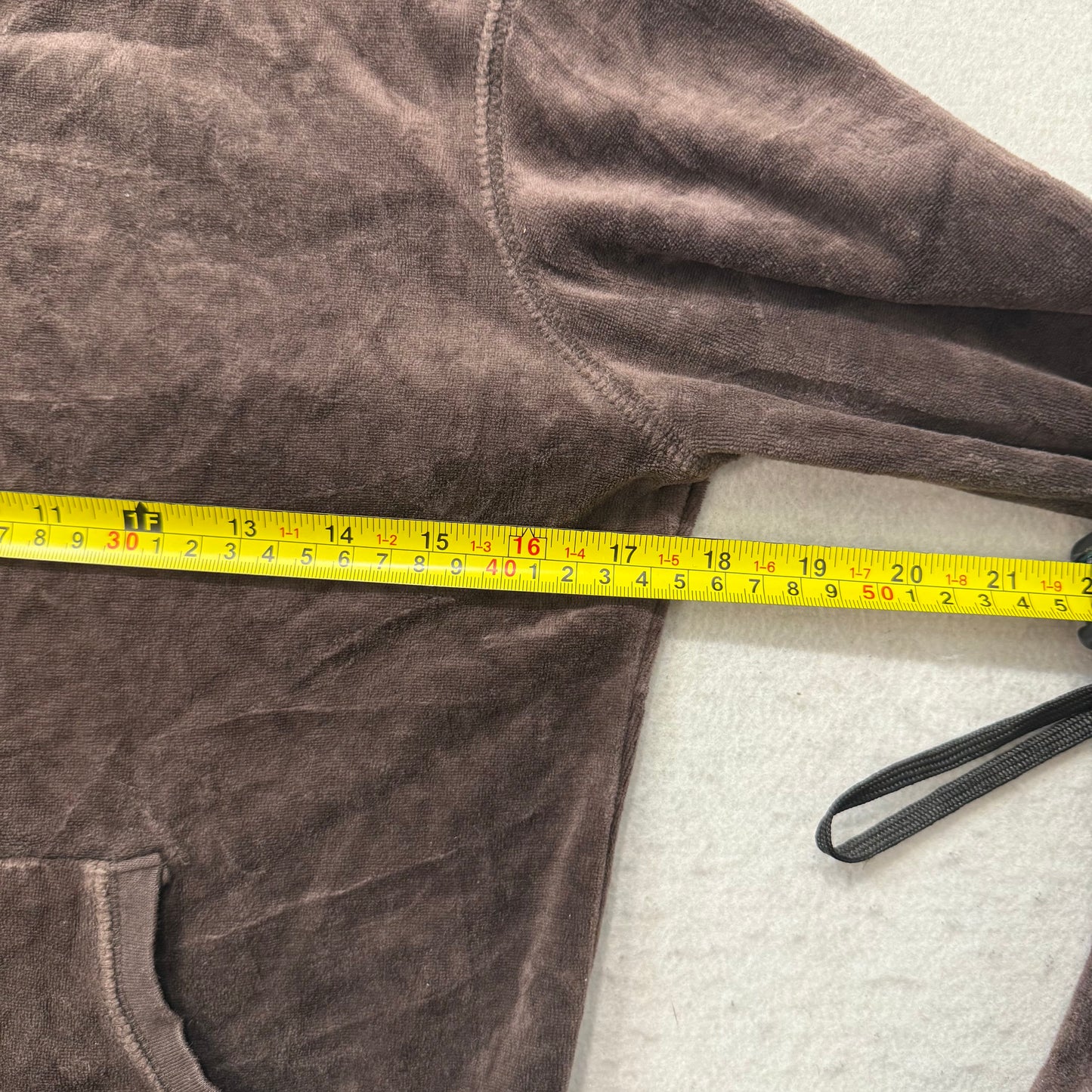 Juicy Couture Brown Velour Tracksuit Set Zip Up Hoodie & Flared Pant Logo Size M